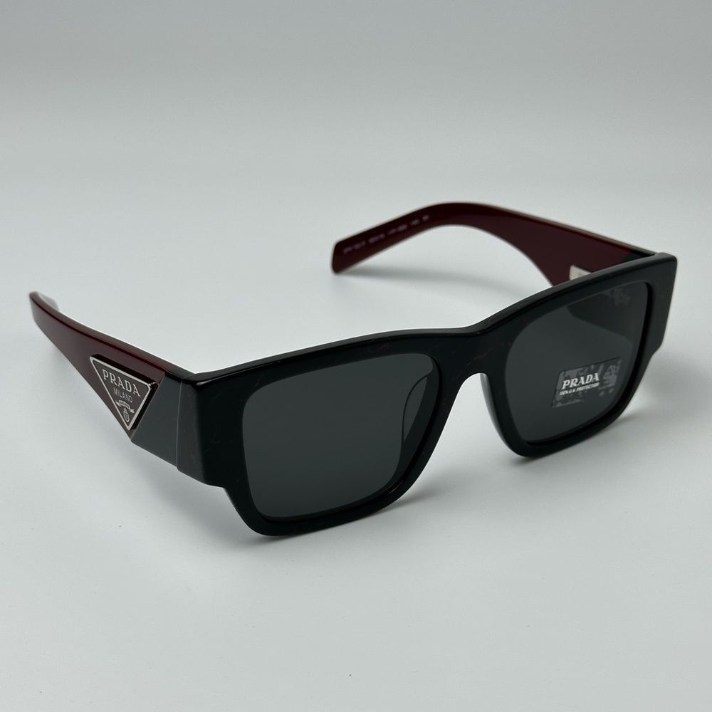 PRADA PR10ZSF 11F5S0 Black Etruscan Marble Dark Grey Sunglasses - Picture 2 of 12